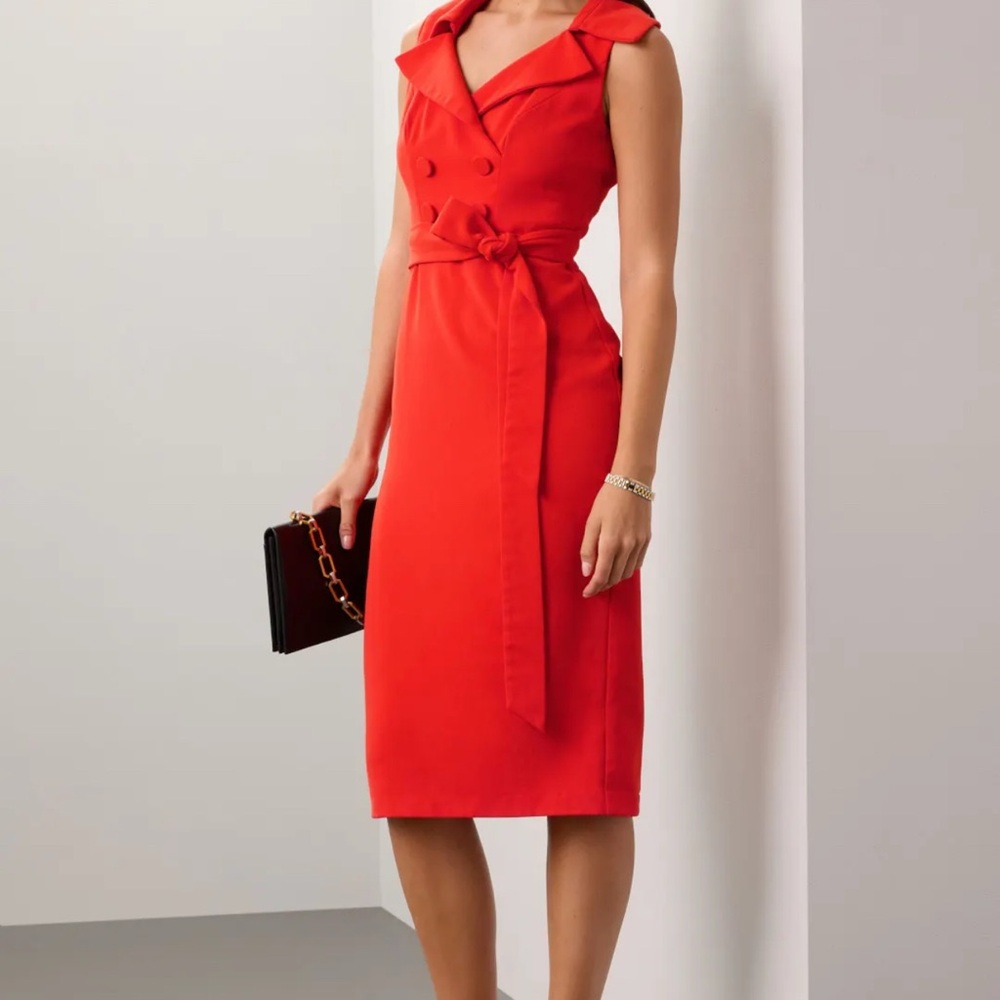 BADGLEY MISCHKA Sexy Red Sleeveless Midi Dress NWOT